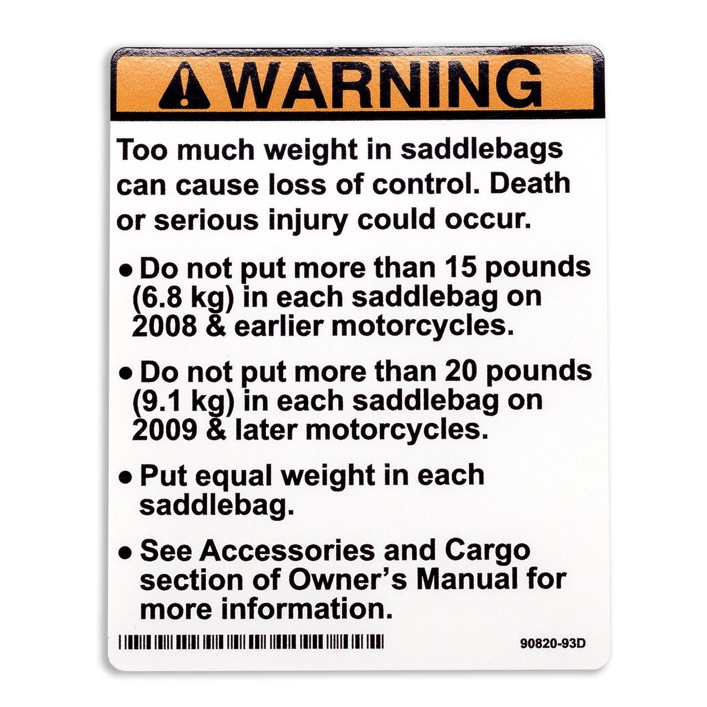 Harley-Davidson gas tank panel insert sticker